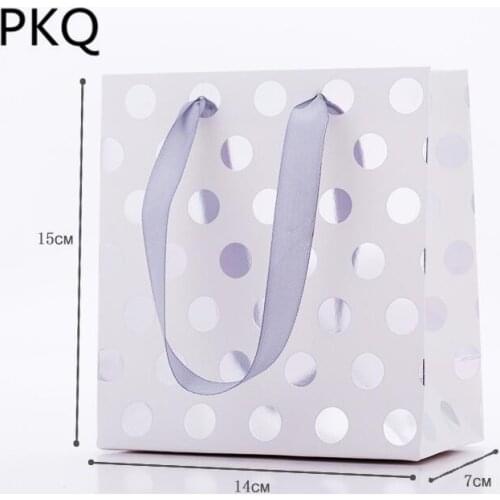 20pcs Polka Dot Small Gift Bag with Handles Wedding Paper Gift Bag for Jewelry Candy Cookie Gift Bag