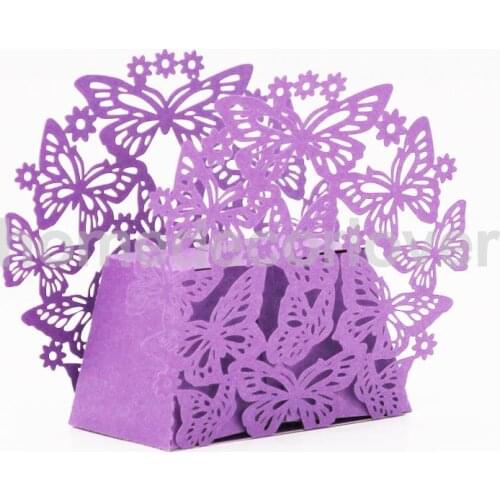 20x Butterfly Cut Candy Sweet Box w/ Ribbon Wedding Party Favor Gift