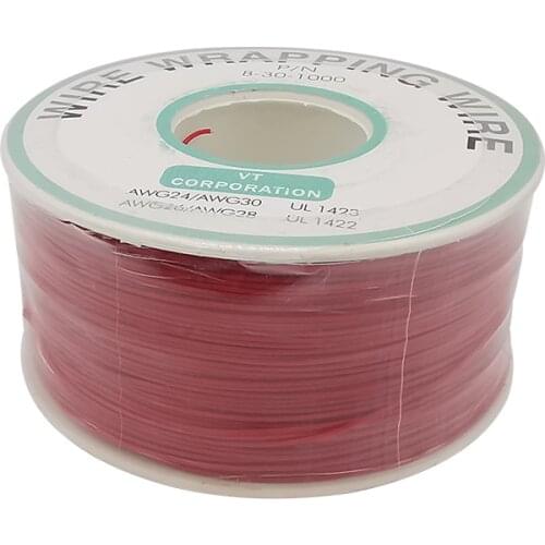 Red 250Meters 30AWG Insulation OK Line PCB Solder Wrapping Wire Cable Electrical Wire for Motherboard Electronic Test