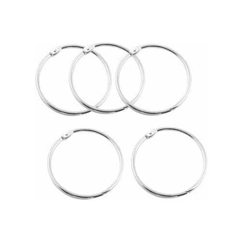 5 Pcs Silver Tone 84mm Looseleaf Binder Rings for Scrapbooking Book