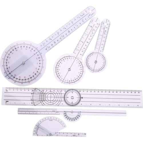 6Pcs Spinal Ruler Spinal Finger Goniometer Protractors Multi-Ruler Angle 180/360 Degree Measuring Tool