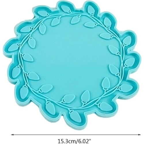 97QE Lacework Coaster Epoxy Resin Mold Cup Mat Pad Silicone Mould DIY Crafts Decorations Ornaments Casting Tool
