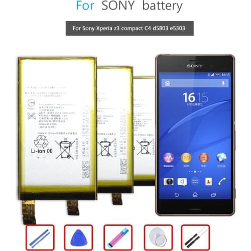 Phone Battery For Sony Xperia Z3 mini Compact Z3c M55W z3mini D5803 D5833 SO-02G /C4 E5333 E5363 E5306 2600mAh LIS1561ERPC