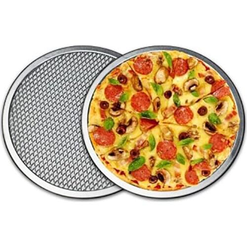 Non Stick Pizza Screen Pan Baking Tray Net Kitchen Tools Seamless Aluminum Mesh Grill Pizza Pastry Bakeware Tool 6-22inch