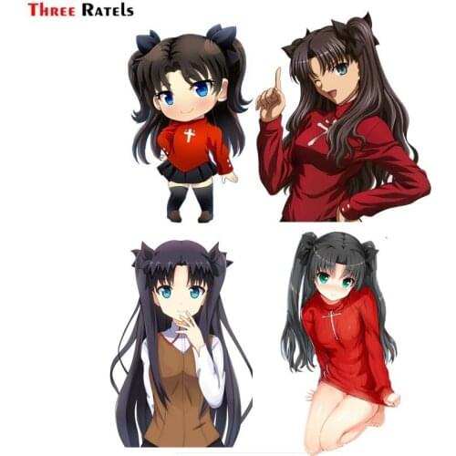 Three Ratels FC702 Fatestay night Tohsaka Rin anime girl car Stickers for Laptop Fridge Magnets Waterbottle