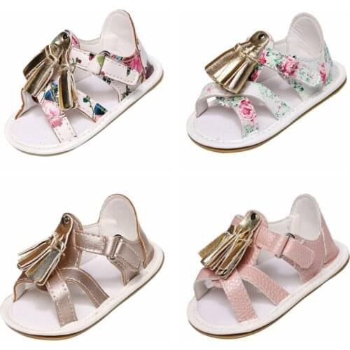 Summer New Cute Girls PU Small Fringed Sandals Baby Soft Comfortable Single Shoes Newborn Rubber Toddler Children Shoes