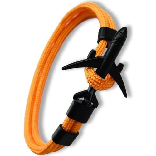 Men Jet Aircraft-Anchor Bracelet Homme Colorful Rope Airplane Couple Bracelets Femme Lucky Love Airport Gift Jewelry