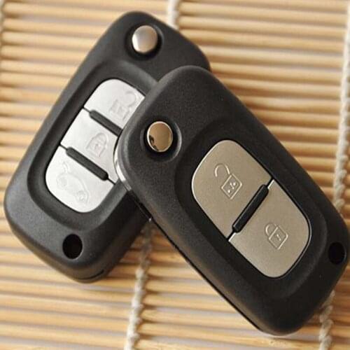 DAKATU 2/3 Buttons Car Remote Key Case Cover Flip Fob Folding Uncut Blade Shell for Renault Fluence Clio Megane Kangoo Modus