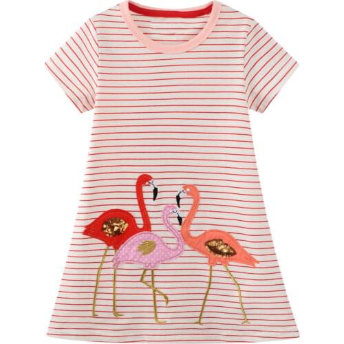 Jumping Meters Girls Summer Dress 2020 Princess Dress for Girls Costume Animal Applique Children Party Dress Baby Girl Clothes