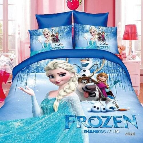 Disney Frozen Princess Practice Girls McQueen Car Moana Bedding Set Childrens Boys Girls Duvet Cover Set Bedroom Decor Twin