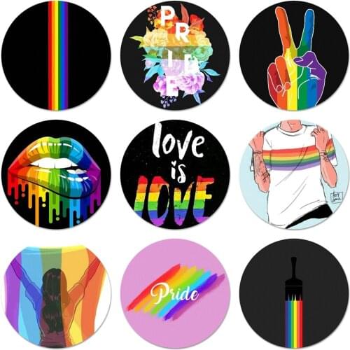 Gay Lesbian LGBT Rainbow Pride Icons Pins Badge Decoration Brooches Metal Badges For Clothes Backpack Decoration 58mm