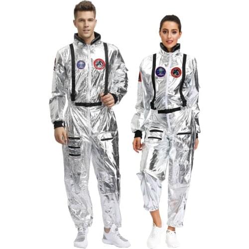 New Arrival Adult Astronaut Space Jumpsuit Halloween Cosplay Party Pilots Couple Costume