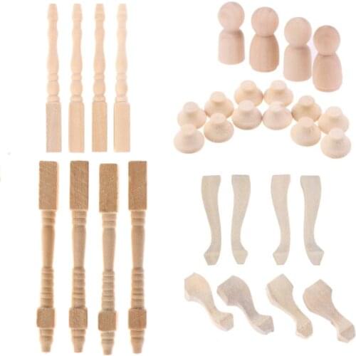 Mini handmade pocket cabinets tea table sofa legs Mini Wainscot Wall Decoration DIY Accessories DIY Doll House furniture parts