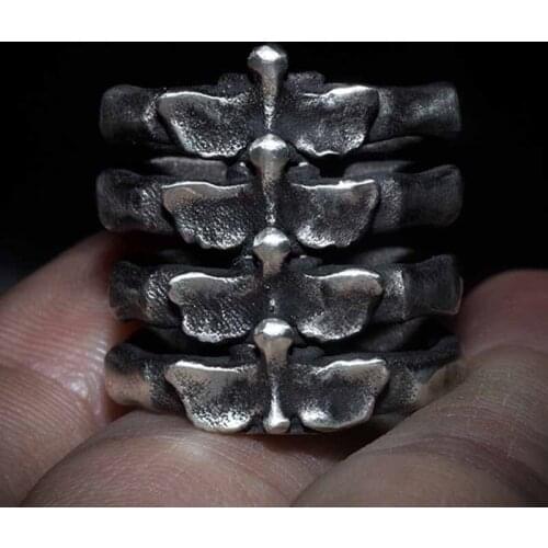 Fashion popular creative rock hip hop retro simple fish bone men and women universal ring birthday gift party jewelry wholesale