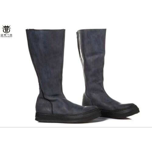 FR.LANCELOT new arrival European station retro Martin boots pointed toe fashion mens boots Korean version leather tide shoes