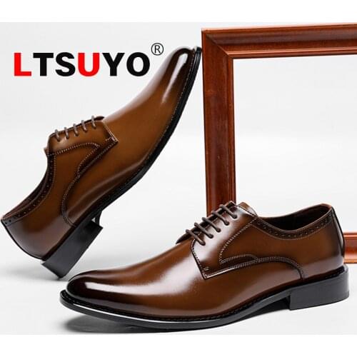 Mens brogue leather casual shoes, fashion carved professional mens shoes, high-end classic formal shoes,handmade banquet shoes