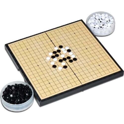 Magnetic Go Game Set with Go Board (14.6" x 14.6") and Single Convex Plastic Stones