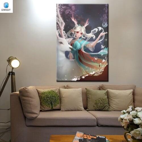 Diy oil painting girl digital paint by numbers Traditional Chinese coloring by numbers modular painting home decor