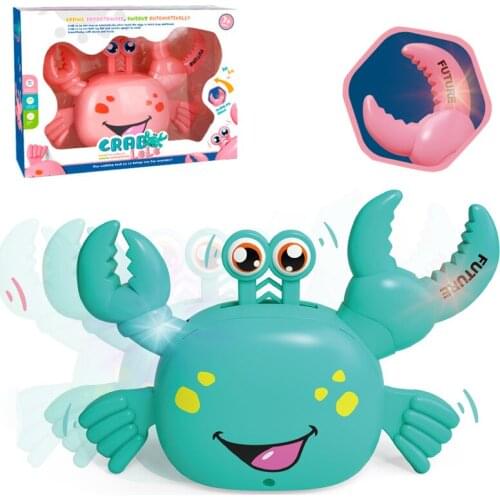 New Electric Standing Crabs Walking Automatic Turning Light Music Crabs for Childrens Gift Toys