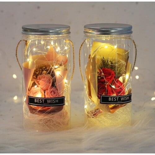 New Wedding Decor Beauty And The Beast Rose Flower Preserved In A Plastic Bottle Valentines Christmas Gift Artificial Flower