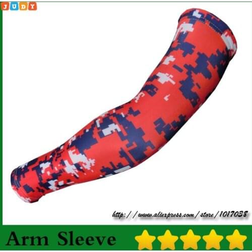 Wholesale 2016 New Youth Orange Royal Blue & White Camo Compression Arm Sleeve FAST SHIP