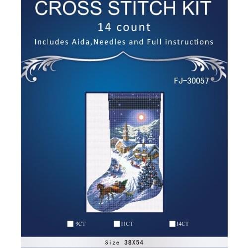 Lovely Gold Collection Counted Cross Stitch Kit similar dmc anchor dim cross stitch . christmas snowing sock