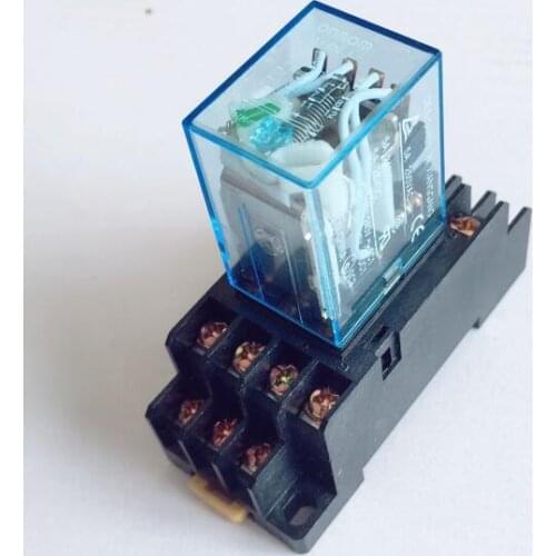 Intermediate relay MY4NJ small electromagnetic relay Power Relay with Base 14Pins DC12V AC12V DC24V AC24V AC110V AC220V