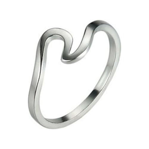 Wollet Wave Simple Ocean Wave Ring Wave Spray Shape Tail Ring