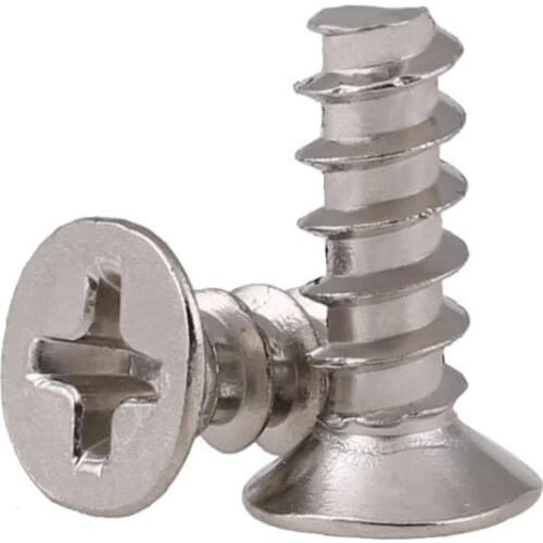 GuHua Cross Recessed Countersunk Flat Head Flat Tail Self Tapping Screw KB Stainless Steel Philips Flat Tail Tapping Screw 50Pcs