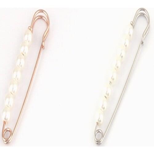 Pearl Brooch Safety Pins Large Kilt Skirt Blanket Shawl Safety Pins Charm Jewelry Apparel Accessories DIY Sewing 85mm