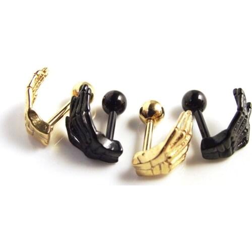 1 Piece Free Shipping Fashion Tragus Ear Piercing Jewelry Hand 316L Stainless Steel Cartilage Helix Body Jewelry