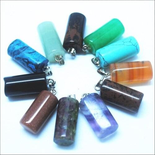 10pcs nature gem stone natural semi precious stone drum shape jewelry making garments clothes accessories and findings