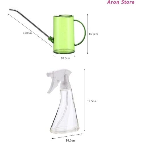1L Long Spout Watering Can Sprinkling Pot Mister Spray Bottle Set for Flowers Pl