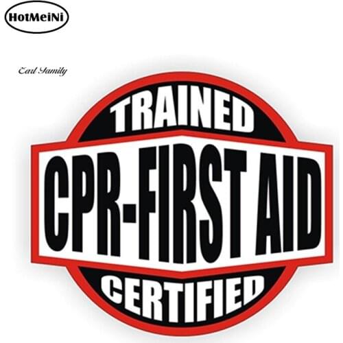 HotMeiNi 12cm x 10.7cm CPR First Aid Trained & Certified Hard Hat Decal Helmet Sticker Label AED EMT 3D Vinyl Decal