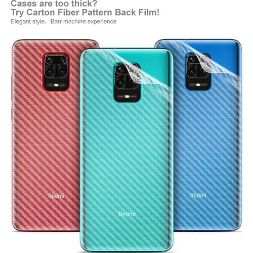 5PCS Redmi Note 9 Pro Back Film Carbon Fiber Pattern Rear Fibre Sticker Protective for Xiaomi Redmi Note9 Pro