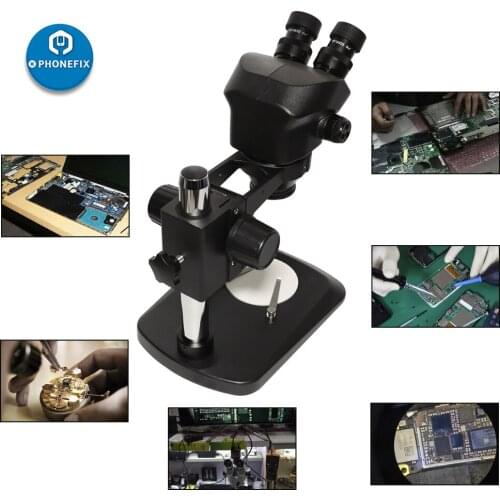 7X-45X Simul-Focal Stereo Zoom Microscope Binocular Microscopio WF10X/20mm with LED Light for Phone PCB Soldering Chip Repair
