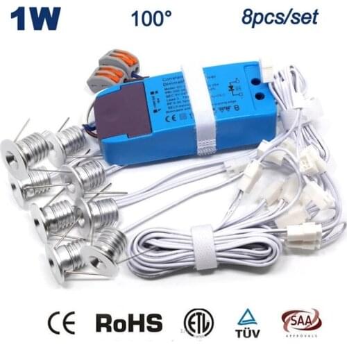 8pcs/set Cables Dimmable Ac90-265v Led Downlight 15mm 80Ra Dimming Bulb Night Light 100 Lm/w Embedded Indoor Bedroom Spot Lamp