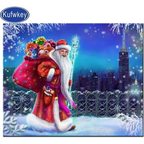 Kufwkey Diamond Embroidery"Santa Claus"Picture Of Rhinestone diamond painting Dark angel Mosaic diamond full square/round drill