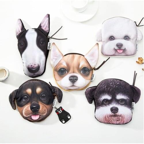 Key Ring Chihuahua Dachshunds 3D Dogs Coin BAG Key Chain Plush Coin Purse Wallet Pouch Pocket Coin Cash Holder Woman Handbag