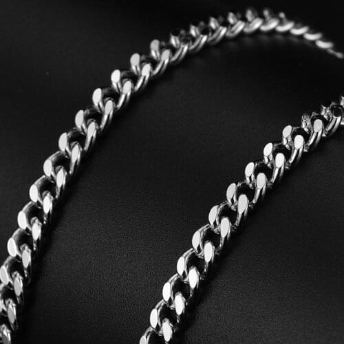 3mm/5mm/7mm Punk Hip Hop Cuban Link Chains Stainless Steel Chain Necklace Choker for Women Men Punk Jewelry