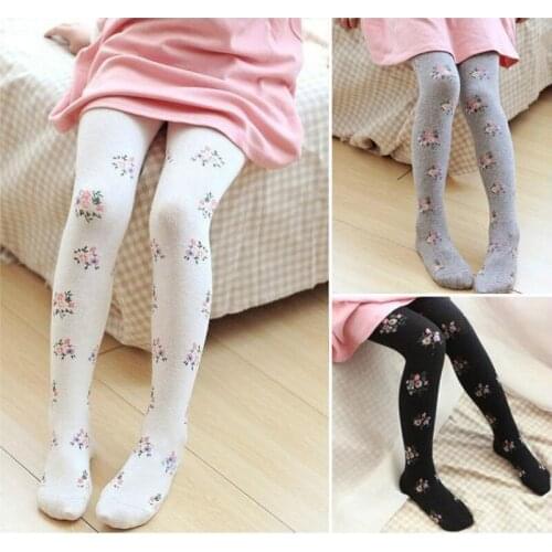 Spring Autumn Children Floral Printing Pantyhose Girl Combed Cotton Custom Fit Silk Stockings Dancing Bottoming Leggings