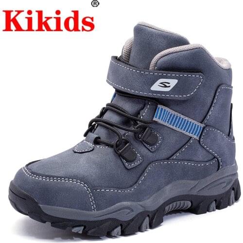 KIKIDS new kids boots shoes for boys girls children martin army boots sneaker boots baby winter flat warm kid boots with fur