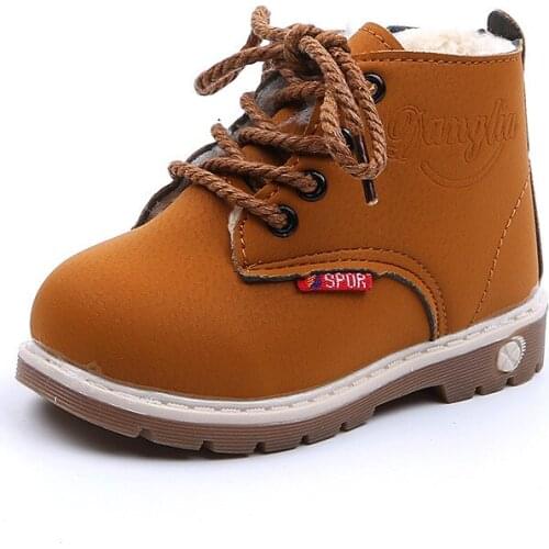 CMSOLO Baby Plush Boots Shoes Winter Cute Girls New Fashion Kids Boots Shoes Flat Heels Keep Warm Size 21-30 Snow Simple Boots