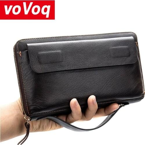 2020 New Purse Men Long Business Wallet Many Departments Anti-theft Wallets Clutch Purse Card Holder Cell Phone Pocket Carteras