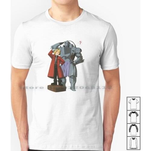 Edward And Alphonse Elric T Shirt 100% Cotton Fullmetal Alchemist Anime Fullmetal Fullmetal Alchemist Brotherhood Fullmetal