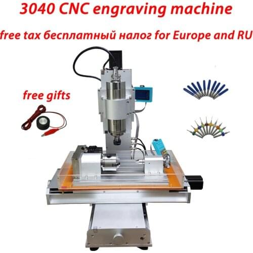 1.5KW 4axis cnc router 3040 Vertical milling Metal Engraving Machine Ball Screw Table Column Type Woodworking Milling Machine