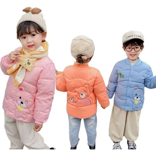 1-6 Year Boys Girls Cartoon Jacket Cute Bear Baby Coat Children Outerwear Autumn Warm Kids Down Jackets For Toddler Girl Clothes