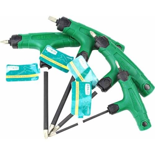 LAOA S2 Bit Corundum Sic T shape Hand Tools Phillips/Slotted Screwdriver With Rubber Handle And Cr-V Rod