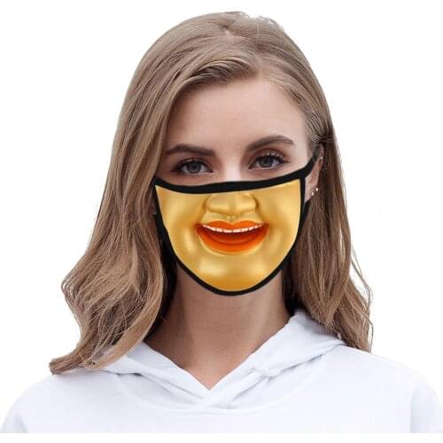 New Masque Lavable Dustproof Fo Smile Printed Fashion with Filter for Outdoor Mascarillas Halloween Mask for Face Fabric