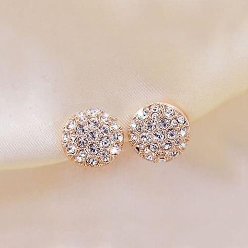 New Womens Fashion Elegant Circle Crystal Rhinestone Ear Studs Earrings Jewelry BDRR